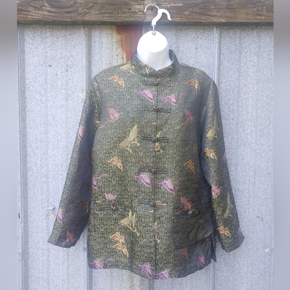 Robert Louis Butterfly Print Jacket Size Medium Vintage